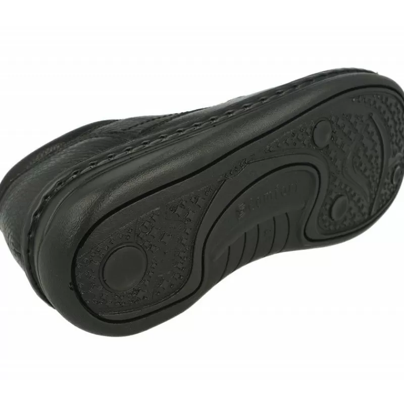 G Comfort Zapatos Ancho Especial-Cordon De De Pala Lisa Con Piel Grabada, Membrana Impermeable Y Piso De Cuna De Poliuretano Aligerada Negro