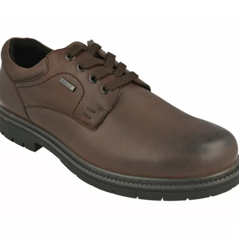 G Comfort Zapatos Ancho Especial-Cordon De De Pala Lisa En Piel Engrasada Con Membrana Impermeable Y Piso De Caucho Con Planta De Descanso Extraible
