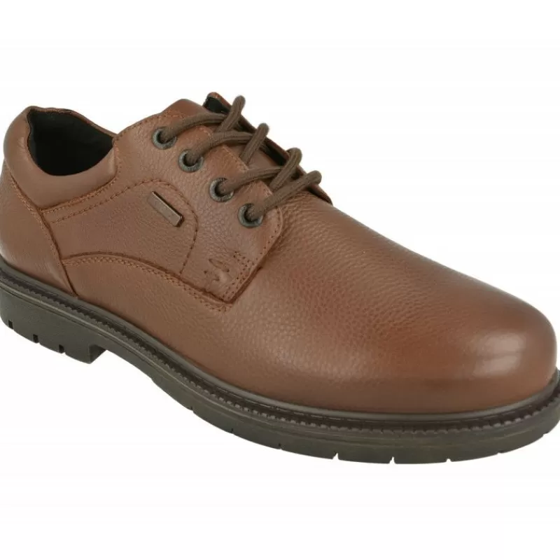 G Comfort Zapatos Ancho Especial-Cordon De De Pala Lisa En Piel Engrasada Con Membrana Impermeable Y Piso De Caucho Con Planta De Descanso Extraible