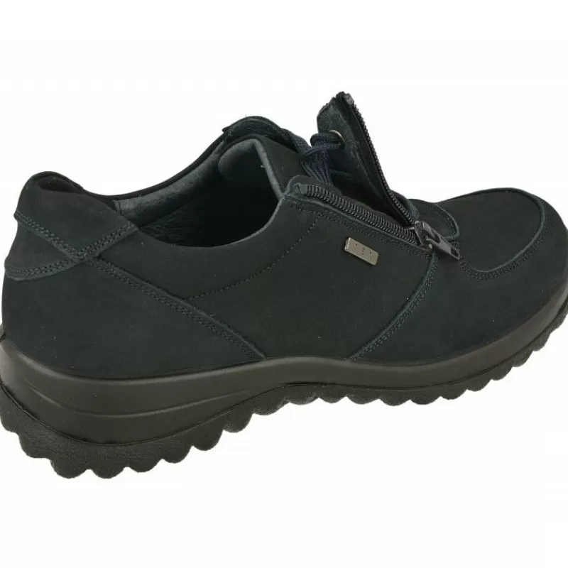 G Comfort Zapatos Ancho Especial-Cordon De En Piel Nobuck Con Membrana Impermeable Y Piso De Poliuretano Con Planta De Descanso Extraible Marino