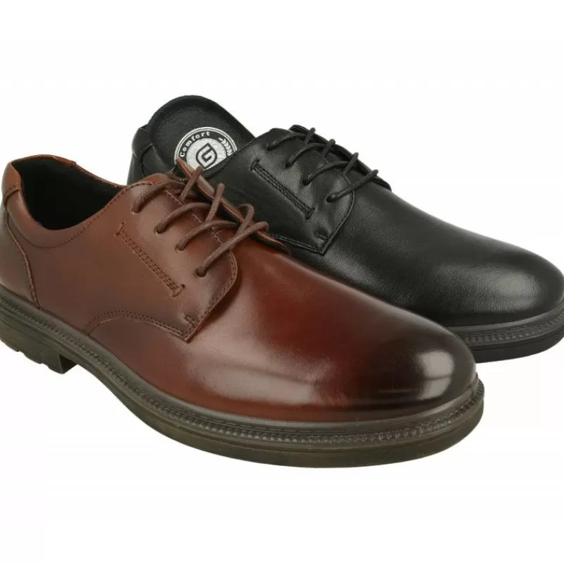 G Comfort Zapatos Ancho Especial-Cordon De G Confort En Pala Lisa Con Membrana Impermeablne Piso De Goma Y Planta De Descanso Extraible