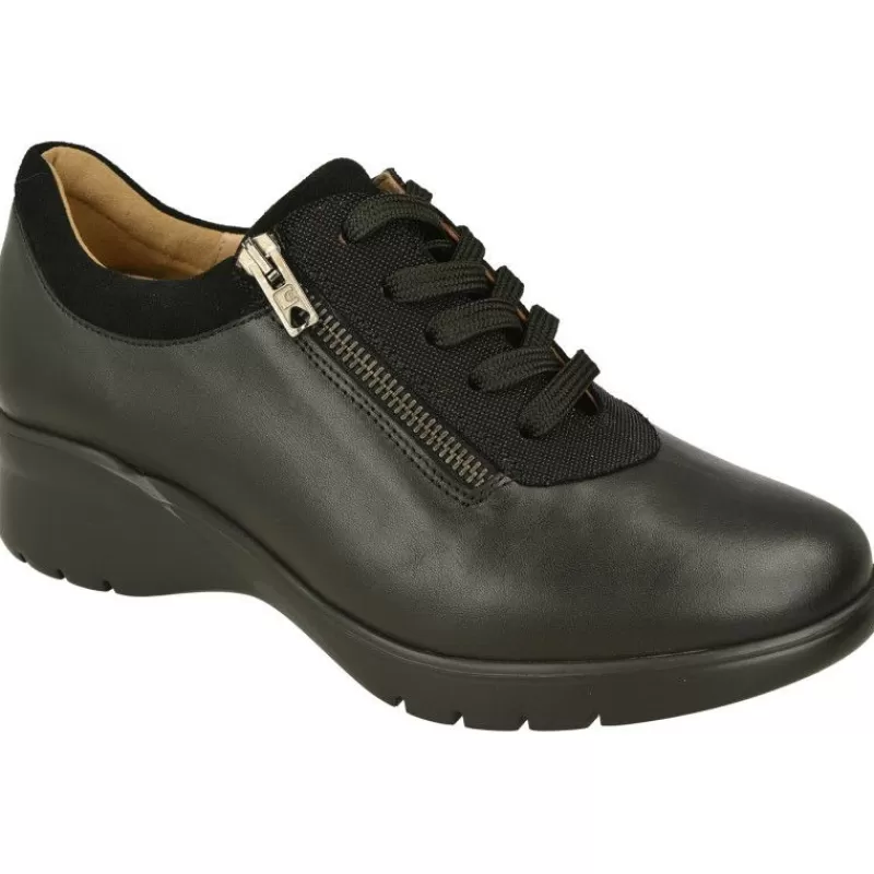 PieSanto Zapatos Ancho Especial-Cordon De Con Cremallera Lateral En Pala Lisa Con Suela De Poliuretano Ligera Y Flexible. Planta Anatomica Extraible