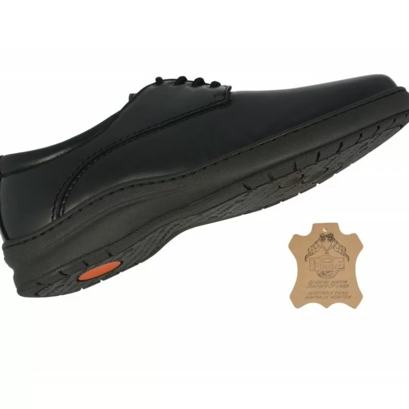 Pinosos Zapatos Ancho Especial-Cordon De En Pala Lisa Especial Para Pies Diabéticos En Ancho 13 Y Piso De Descanso Negro