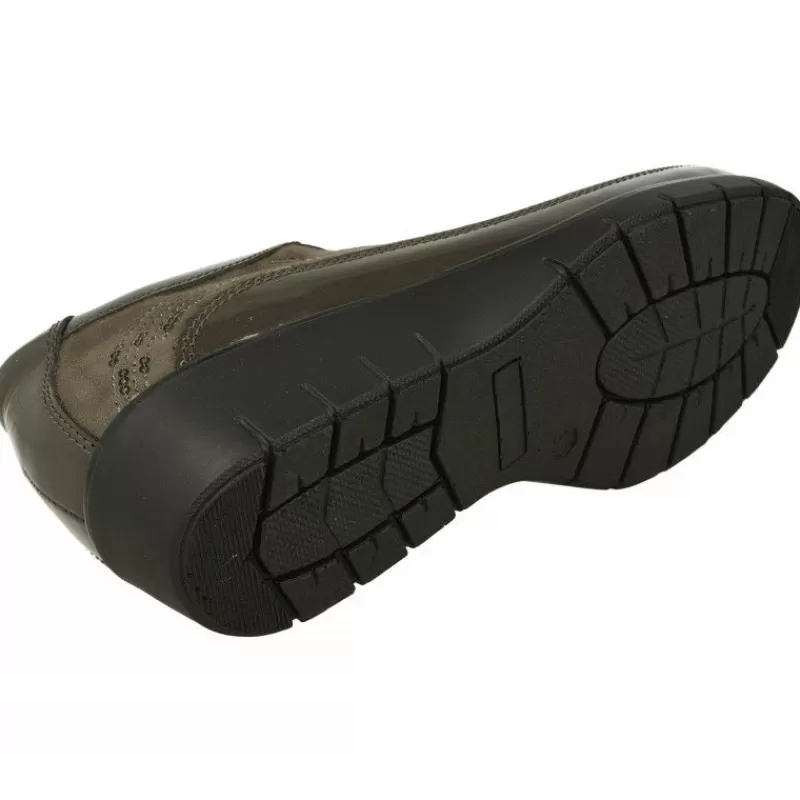 Doctor Cutillas Zapatos Ancho Especial-Cordon Del En Piel Combinada Nobuck Charol Con Tachas En Pala Y Piso Y Planta De Descanso Extraible
