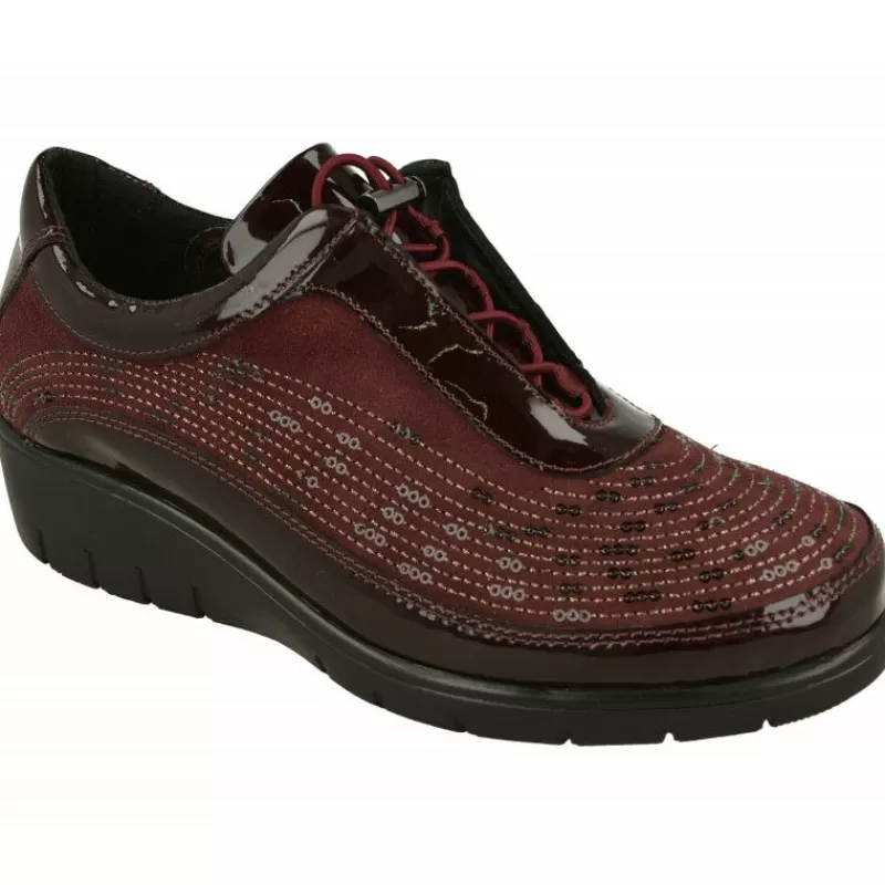 Doctor Cutillas Zapatos Ancho Especial-Cordon Del En Piel Combinada Nobuck Charol Con Tachas En Pala Y Piso Y Planta De Descanso Extraible