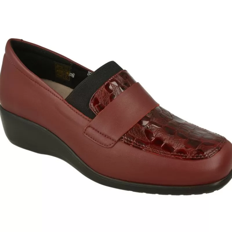 Comfort Class Mocasines-Mocasin De Con Elastico Y Bordon En Pala En Piel, Piso Aligerado Y Planta Anatomica Extraible