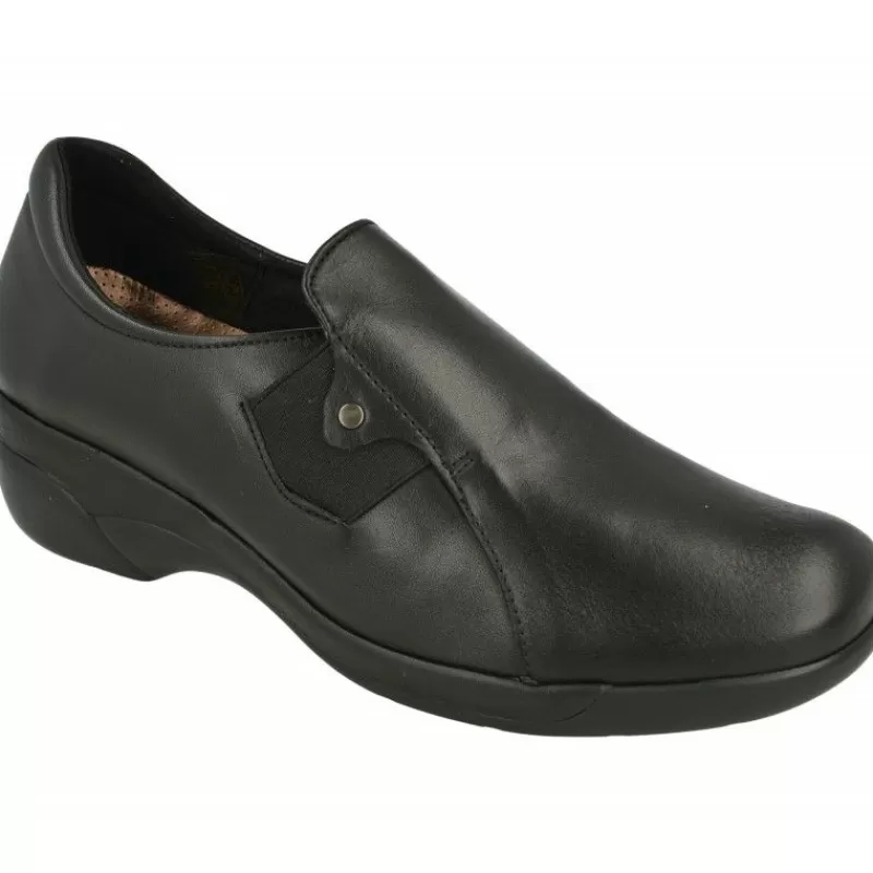 Comfort Class Mocasines-Mocasin De De Pala Lisa Con Planta De Descanso Extraible Y Cuna De Poliuretano Negro