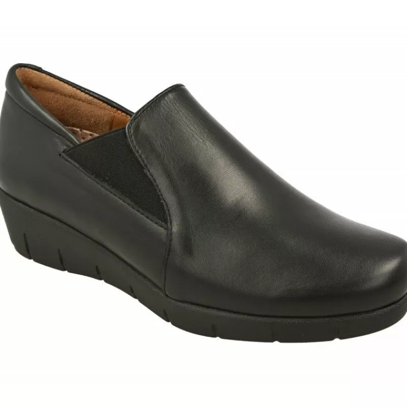 Comfort Class Mocasines-Mocasin De En Pala Lisa Con Elastico Lateral Y Cuna Corrida De Caucho Con Planta Anatomica Extraible