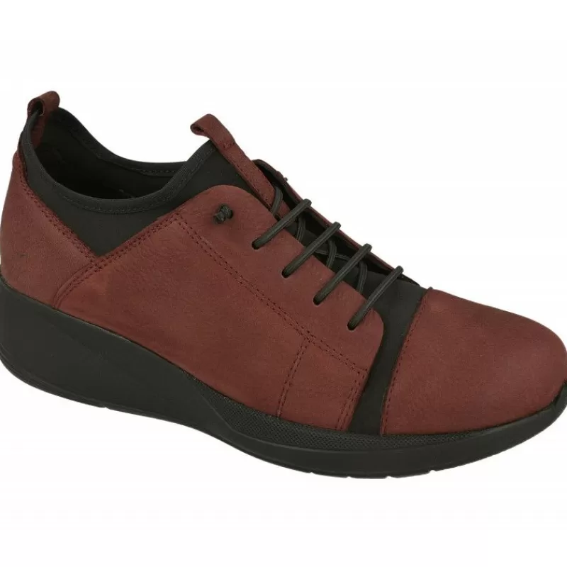 Comfort Class Mocasines-Mocasin De En Piel Nobuck Con Cordon Figurado E Interior Con Calcetin Elastico Y Piso Acolchado Y Amortiguado