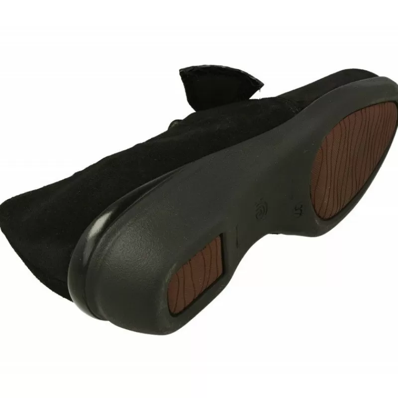 Comfort Class Mocasines-Mocasin De En Piel Nobuck Con Lazo Contrastado Charol, Piso De Descanso Y Planta Anatomica Extraible Negro