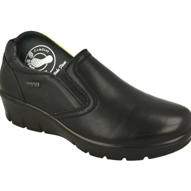 G Comfort Mocasines-Mocasin De Con Elasticos En Pala Lisa Y Piso De Poliuretano Aligerado Con Planta De Descanso Extraible Negro