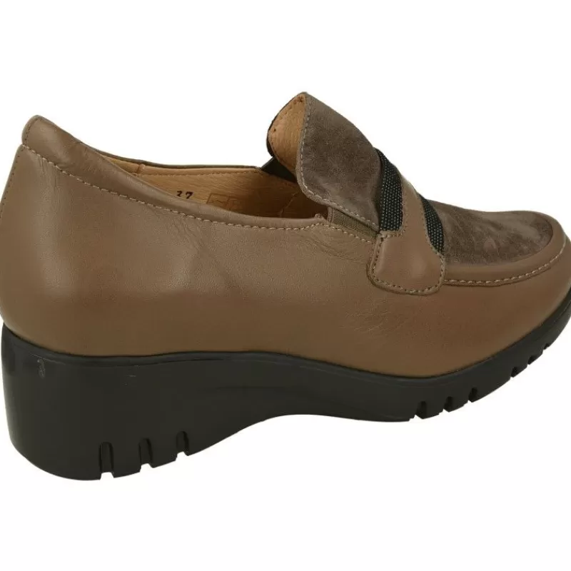 PieSanto Mocasines-Mocasin De Con Elasticos En Pala Combinada Con Piel Y Ante. Cuna Alta De Poliuretano Muy Ligera Con Planta Movible.