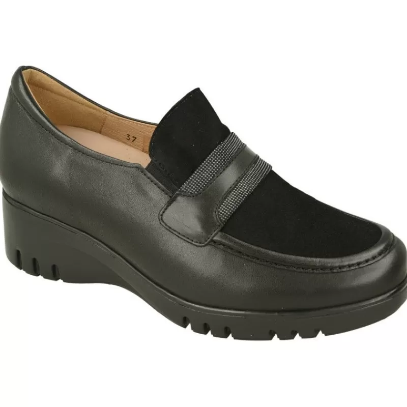 PieSanto Mocasines-Mocasin De Con Elasticos En Pala Combinada Con Piel Y Ante. Cuna Alta De Poliuretano Muy Ligera Con Planta Movible.