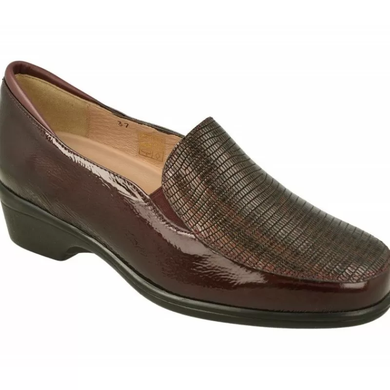 PieSanto Mocasines-Mocasin De En Piel Charol Con Pala Grabada Y Piso De Cuna De Poliuretano Con Planta De Descanso Extraible