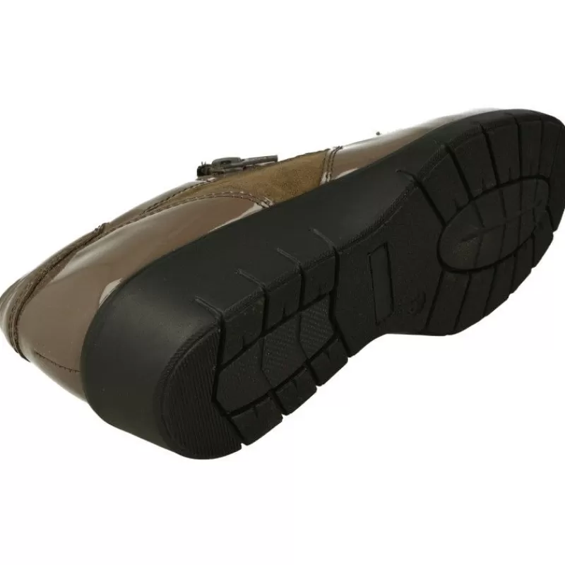 Doctor Cutillas Mocasines-Mocasin Del Con Ajuste Por Cremallera, Piel Combinada Nobuck Y Charol Con Tachas, Planta De Descanso Extraible