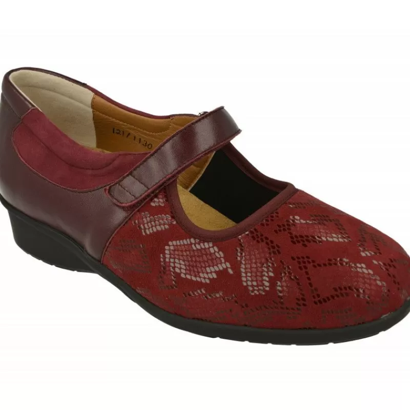 Alviflex Zapatos Con Pulsera-Pulsera De Combinada En Piel Grabada Elastica Con Suela De Goma Amortiguada Ancho 13 Especial Pies Sensibles