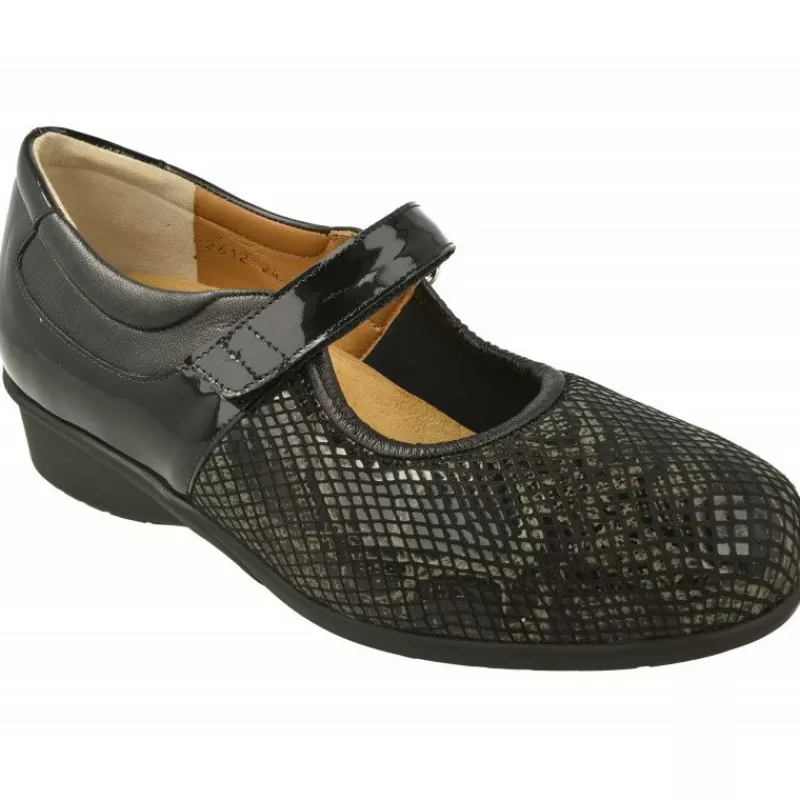 Alviflex Zapatos Con Pulsera-Pulsera De Combinada En Piel Grabada Elastica Con Suela De Goma Amortiguada Ancho 13 Especial Pies Sensibles