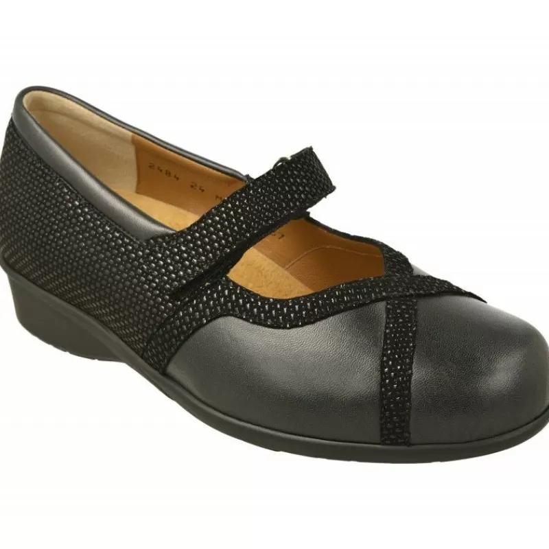Alviflex Zapatos Con Pulsera-Pulsera De En Piel Combianda Con Grabado Talon Y Tira En Pala, Piso De Caucho, Planta Extraible Y Tira De Velcro Adapta