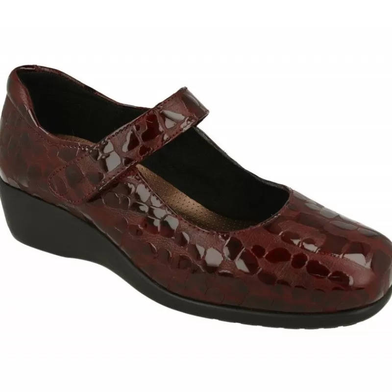 Comfort Class Zapatos Con Pulsera-Pulsera De En Piel Coco Charol Con Ajuste De Tira De Velcro Y Piso Aligerado Con Planta De Descanso Extraible