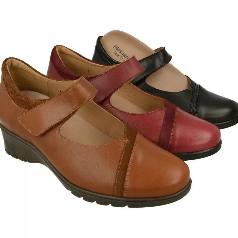 PieSanto Zapatos Con Pulsera-Pulsera De Con Escote Pico, Piso De Caucho Y Planta De Descanso Extraible