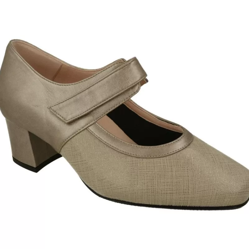 RIKO Zapatos Con Pulsera-Pulsera De Rico Con Ajuste De Velcro Y Pala Elastica. Planta De Descanso Extraible Y Tacon Forrado De Base Ancha