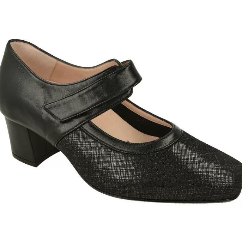 RIKO Zapatos Con Pulsera-Pulsera De Rico Con Ajuste De Velcro Y Pala Elastica. Planta De Descanso Extraible Y Tacon Forrado De Base Ancha