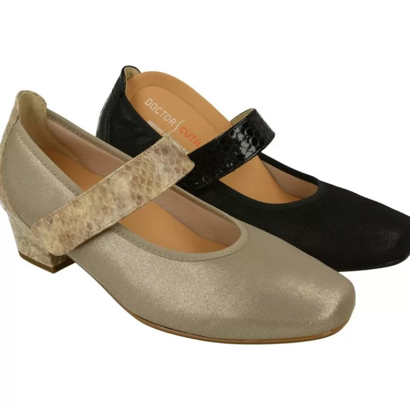 Doctor Cutillas Zapatos Con Pulsera-Pulsera Del Con Piel Elastica Adaptable Y Ajuste Mediante Tira De Velcro, Planta Anatomica Extraible Y Tacon Con