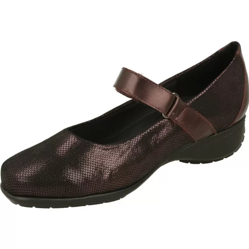 Doctor Cutillas Zapatos Con Pulsera-Pulsera Del En Piel Grabada Con Ajuste De Velcro. Piso Aligerado Y Planta De Descanso Extraible