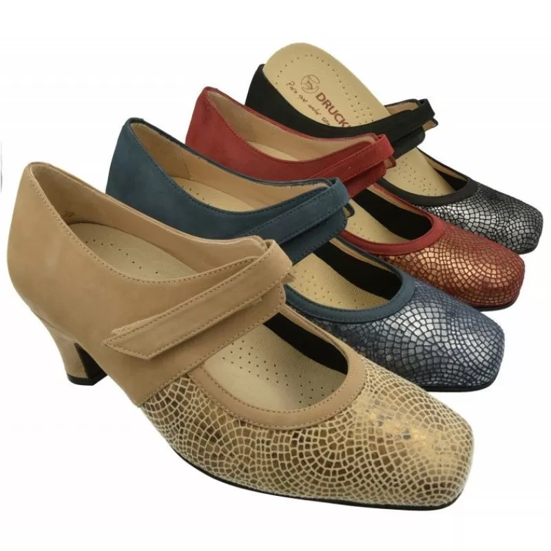 Drucker Calzapedic Zapatos Con Pulsera-Pulsera Vestir De Drucker Con Pala Elastica Especial Para Pies Muy Sensibles Y Planta Antomica Movible