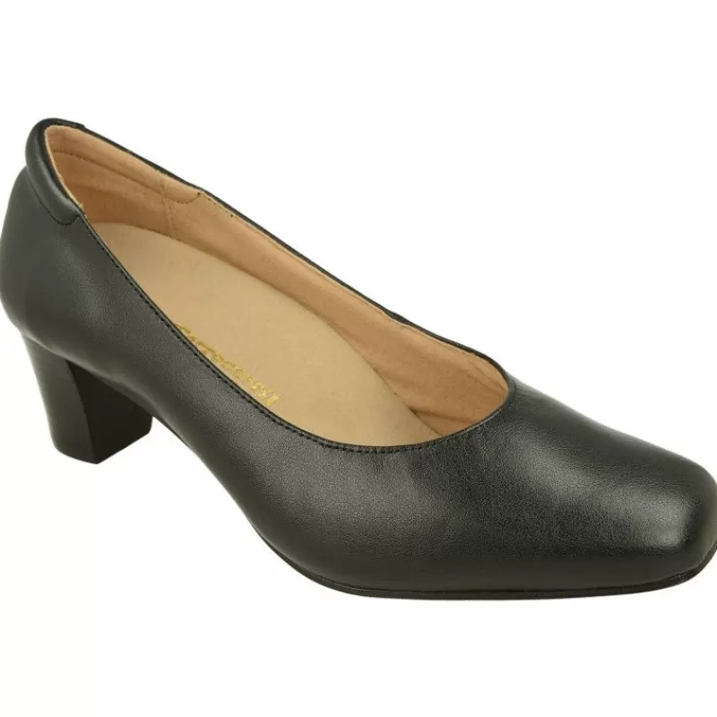 Calzamedi Zapatos Ancho Especial-Salón De Liso Con Tacon 4.5Cm De Suela Y Planta Anatomica Extraible
