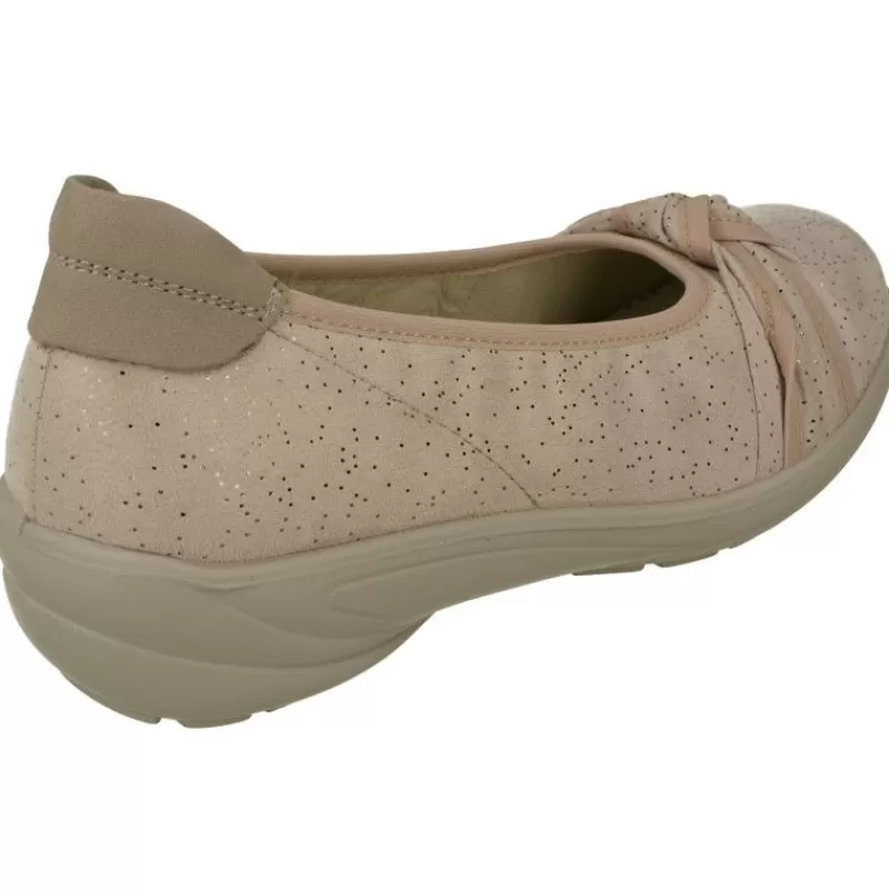 G Comfort Manoletinas-Salón De En Piel Nobuck Con Nudo En Escote, Piso De Caucho Y Planta Anatomica Extraible