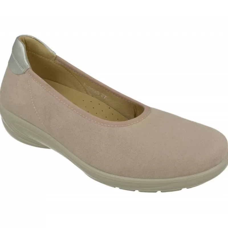 G Comfort Manoletinas-Salón De G Confort En Piel Antelina Liso Con Hueco Elastico Y Piso De Poliuretano Con Planta De Descanso Extraible