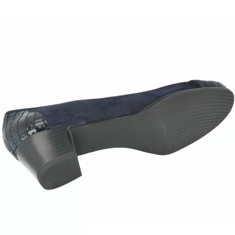 Comfort Class Zapatos Salón-Salón De Tacon Combinado En Ante Y Charol Con Planta Anatomica Movible Y Tacon De 3,5Cm