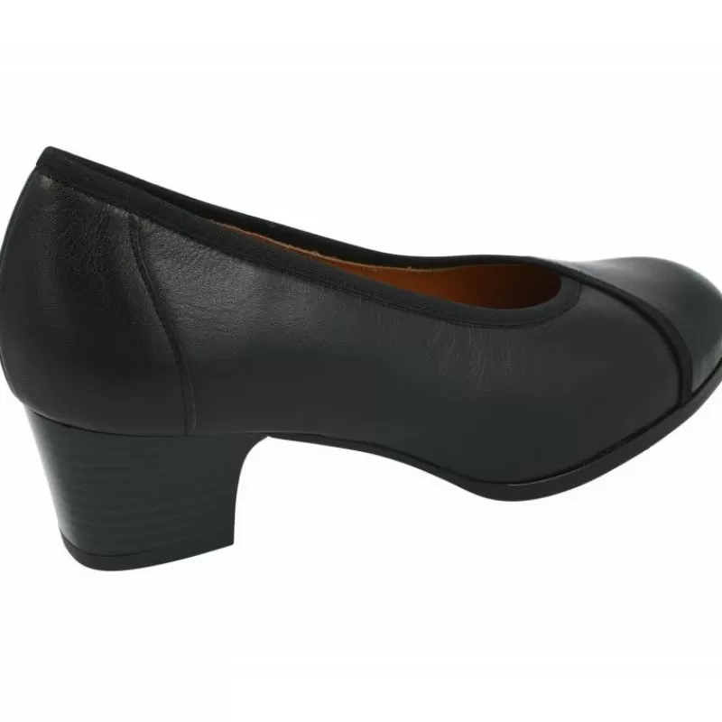 Comfort Class Zapatos Salón-Salón De Tacon En Piel De Tafilete Con Planta Movible Y Elastico Al Hueco Negro