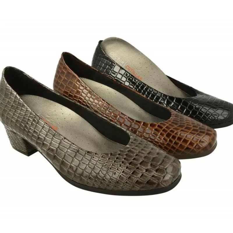 Doctor Cutillas Zapatos Salón-Salón De Tacon Del Escote Redondo Liso Y Piel Coco Charol Con Plantilla Extraible