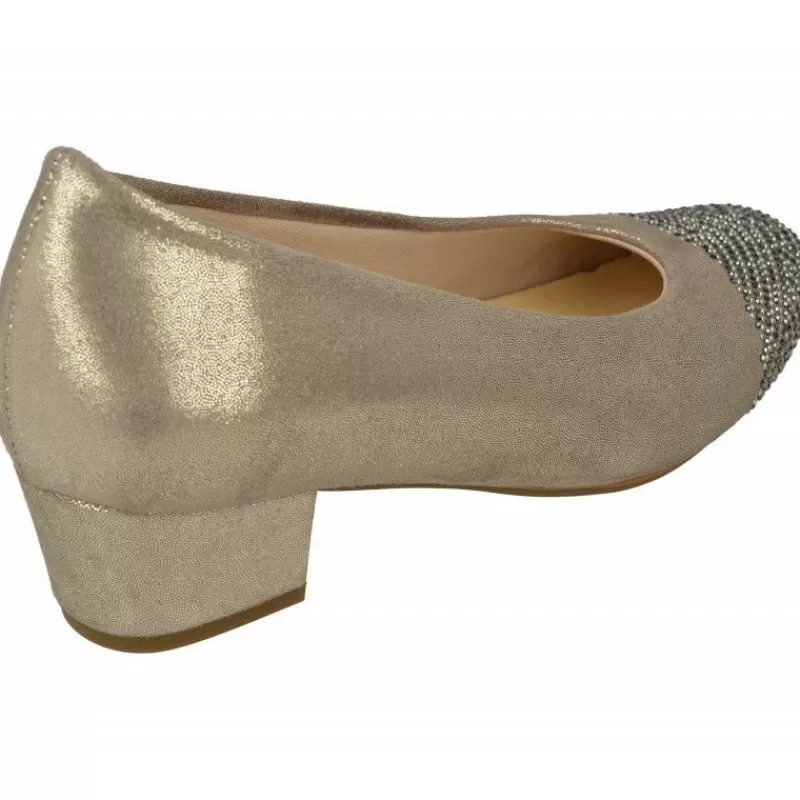Doctor Cutillas Zapatos Salón-Salón De Tacon De Puntera Recta Con Pedreria Y Tejido Elastico Adaptable Con Planta Movible