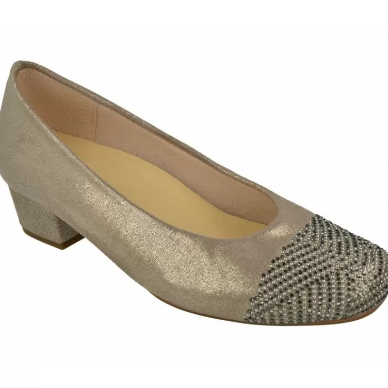 Doctor Cutillas Zapatos Salón-Salón De Tacon De Puntera Recta Con Pedreria Y Tejido Elastico Adaptable Con Planta Movible
