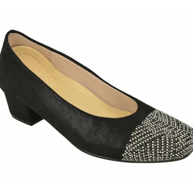 Doctor Cutillas Zapatos Salón-Salón De Tacon De Puntera Recta Con Pedreria Y Tejido Elastico Adaptable Con Planta Movible