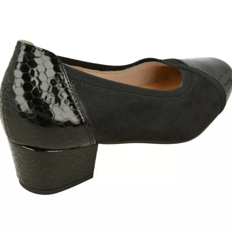 Doctor Cutillas Zapatos Salón-Salón Del De Puntera Recta Y Talon En Coco Charol Y Piel Elastica Adaptable Con Planta De Descanso Extraible
