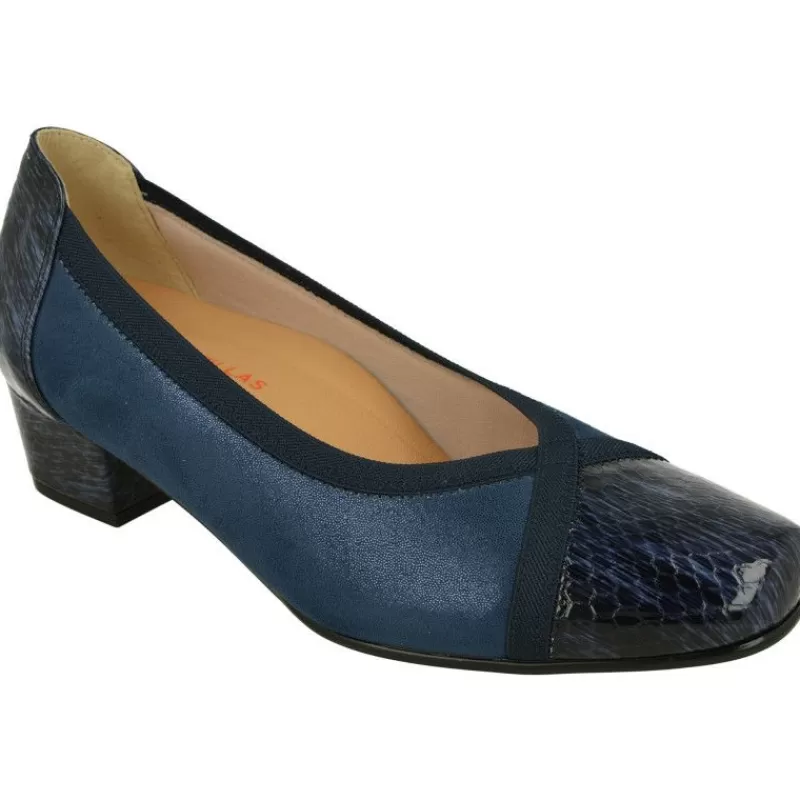 Doctor Cutillas Zapatos Salón-Salón Del De Puntera Recta Y Talon En Coco Charol Y Piel Elastica Adaptable Con Planta De Descanso Extraible