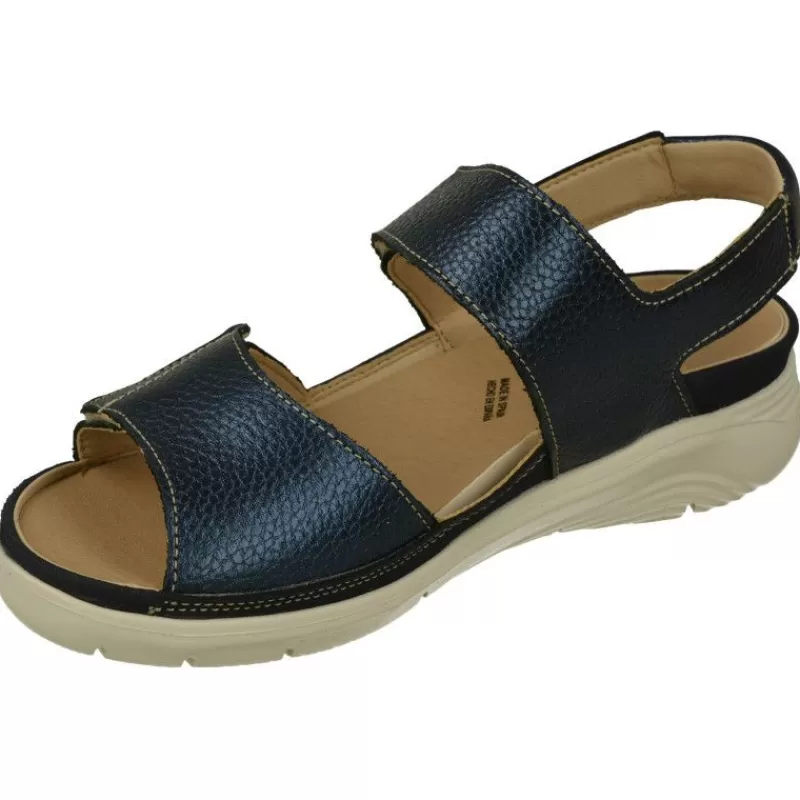 Baerchi Sandalias-Sandalia De Con Doble Tira De Velcro Ajustable En Piel Vacuna Y Piso De Poliuretano Con Planta Extraible