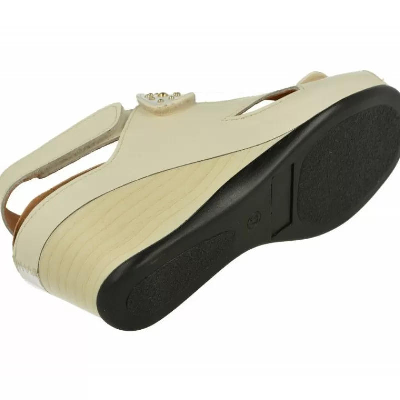 Comfort Class Sandalias-Sandalia De Con Doble Tira De Velcro Ajustable De Piel Estampada Con Cuna Contrastada Y Piso De Descanso