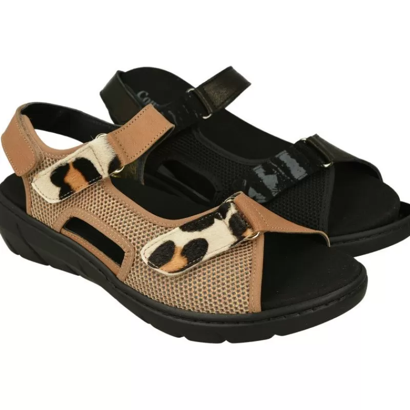 Comfort Class Sandalias-Sandalia De Con Doble Tira De Velcro Ajustable Especial Treking Con Planta Anatomica Extraible Y Piso De Poliureta