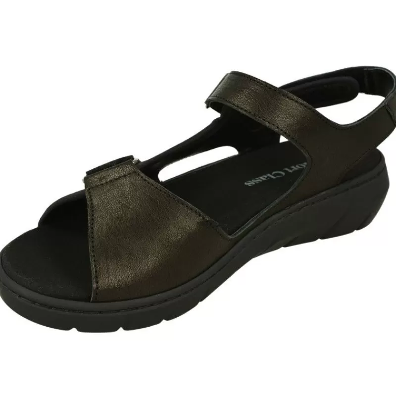 Comfort Class Sandalias-Sandalia De Con Doble Tira De Velcro Ajustable Especial Treking Con Planta Anatomica Extraible Y Piso De Poliureta