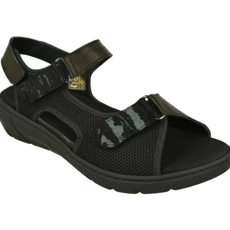 Comfort Class Sandalias-Sandalia De Con Doble Tira De Velcro Ajustable Especial Treking Con Planta Anatomica Extraible Y Piso De Poliureta