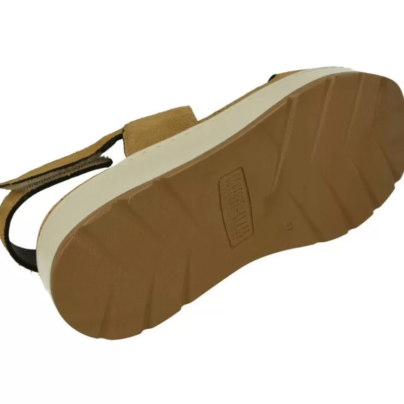 Comfort Class Sandalias-Sandalia De Con Elasticos Y Piedras En Pala, Piel Serraje Y Planta Antomica Extraible Con Piso De Cuna Corrida De