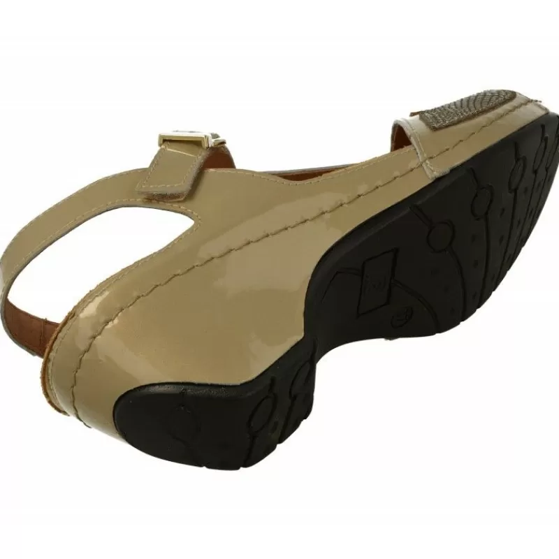 Comfort Class Sandalias-Sandalia De Con Tira Central Y Pana Combinada Grabado Con Planta De Descanso Extraible