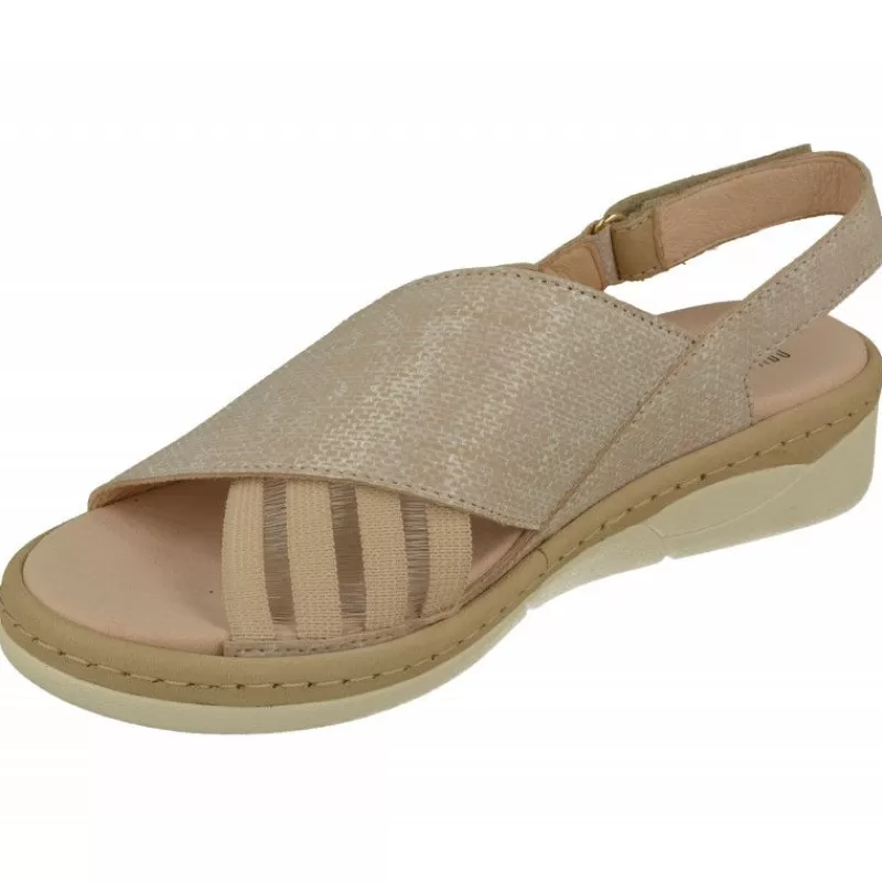 Comfort Class Sandalias-Sandalia De Con Tira Cruzada Y Elasticos Laterales, Piso De Poliuretano Y Planta Extraible