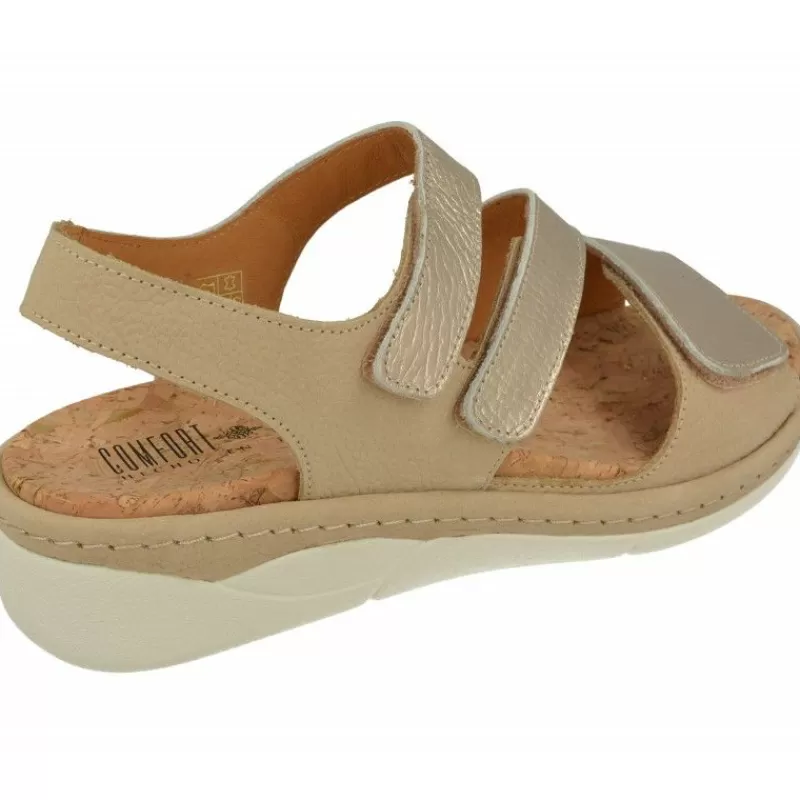 Comfort Class Sandalias-Sandalia De Con Tiras Cruzadas Combinadas, Piso De Poliuretano Y Planta De Descanso Extraible