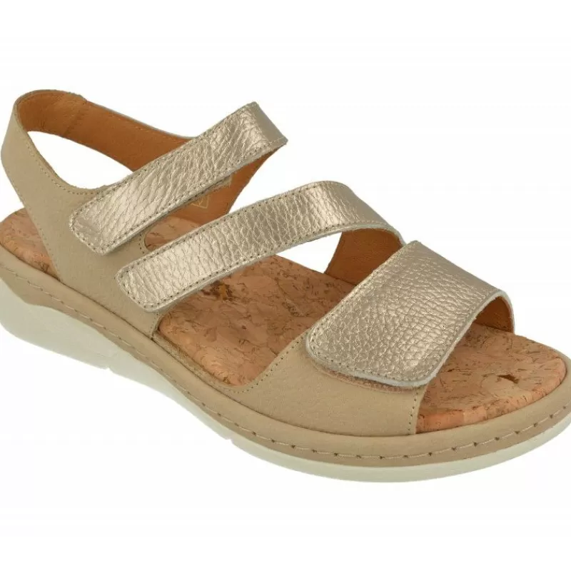 Comfort Class Sandalias-Sandalia De Con Tiras Cruzadas Combinadas, Piso De Poliuretano Y Planta De Descanso Extraible